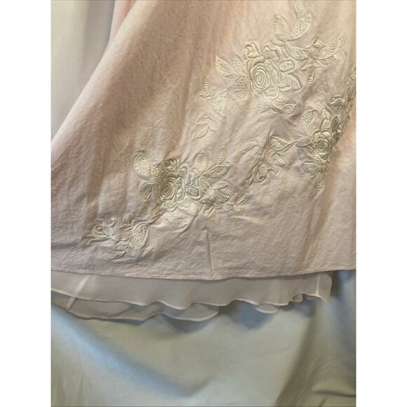 Vintage Plaza South Pink Linen Blend Maxi Dress Coastal Beach Wedding Bridal 18 - Picture 4 of 8